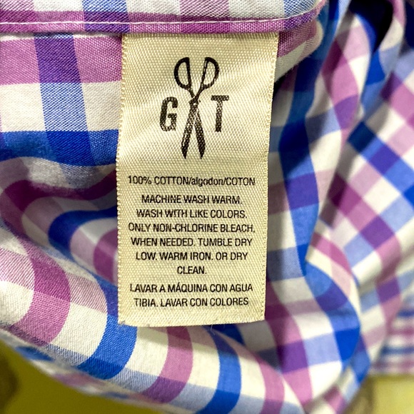 MEN GOODTHREADS BUTTON-DOWN SMALL-CHECKERED MULTI-COLOR SHIRT SZ L - Picture 7 of 10